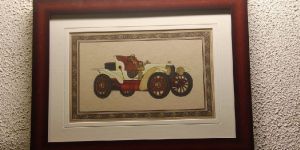 Painting on Paper Vintage Car