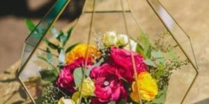 Metallic Glass Terrarium Planter