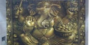 Golden Lord Ganesha Mural Wallpaper