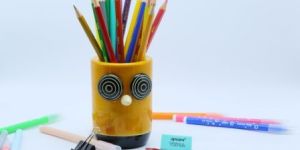 Owl Pen Holder Yellow