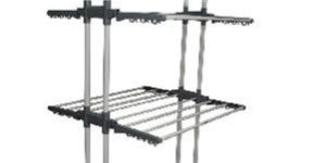 Double Pole 3 Tier Powder Coated Cloth Drying Stand (Grey)