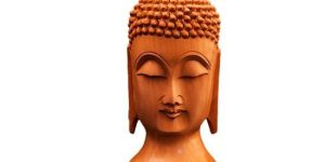 Wooden Buddha Face Statue