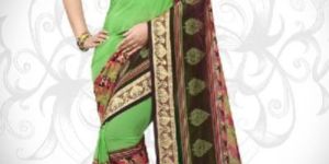 Green Brown Uniform Sarees