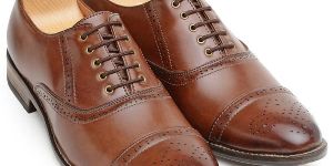 Faux Leather Oxford Brown Brogue Shoes
