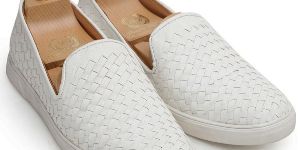 Woven White Sneakers