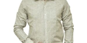 MENS BEIGE LINEN SHIRT