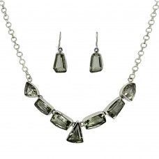 Green Amethyst Gemstone Silver Jewelry Set