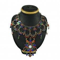 Silver Antique Glass Necklace