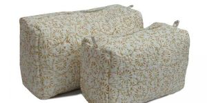 GOLDEN FLOWER Cosmetic Quilted Bag