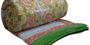 Handmade Ratlami Block Printed Cotton Twin Size Quilt