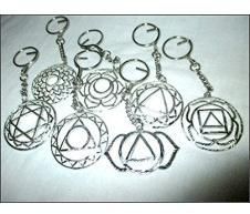 Jet Chakra Metal Key Chain Diamond Cut