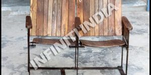 Vintage Industrial Cinema Bench