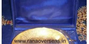 Brass Gold Plated Dry Fruit Tray in Mango Shape with Box