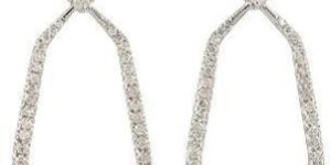 18k Gold Baguette Diamond Dangle Earrings