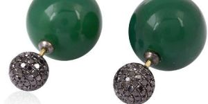 Designer Silver Ball Tunnel Earring