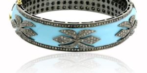 Enamel Silver Bangle