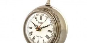 Antique Style 4 Inch Metallic Look Table Clock