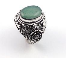 Silver Jewelry Green Jade Handmade Ring