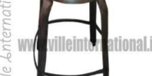 Industrial Iron Round Bar Stool