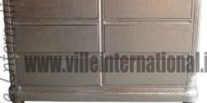 White Metal Hammer Punching Work Chest of Drawer with Six Drawers