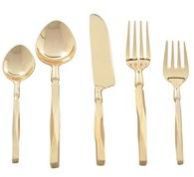 Gold Plated Shiny Flatware Set