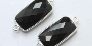 Sterling Silver Black Chalcedony Faceted Connector Jewellery