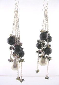 Sterling Silver with Beaded Gemstone Earrings