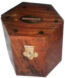 Wooden Box Money Bank