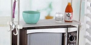 KITCHEN MICROWAVE OVEN RACKS DOUBLE BOWL STAINLESS STEEL RACK