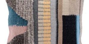 Wool Cotton Abstract Design Cushion Cover