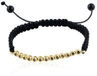 Yellow Gold Diamond Onyx Macrame Bracelet