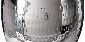 Hammered 11-Inch Round Stainless Steel Double Wall Serving Bowl