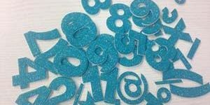 Glitter Number Numerical Sticker