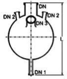 Four Neck Bottom Outlet Spherical Vessel