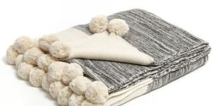 Home Use and Plain Style Cotton Knitted Throw Blanket