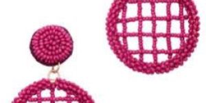 SEED BEAD ROUND HOOP EARRING