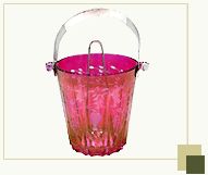 Ice Bucket with Handcarved Body in Red