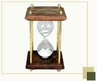 Sandtimer with Wooden Top and Bottom with Brass Pillars