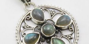 LABRADORITE PENDANT 4 CM GEMSTONE ART JEWELRY