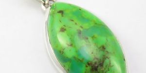 SILVER GREEN COPPER TURQUOISE PENDANT