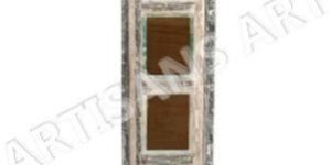 RECLAIMED WHITEWASHED 1 GLASS DOOR CABINET