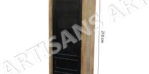 VINTAGE INDUSTRIAL IRON WOOD TALL CABINET