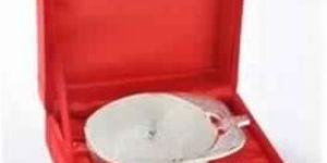 APPLE SHAPE SILVER PLATED BRASS BOWL WITH SPOON