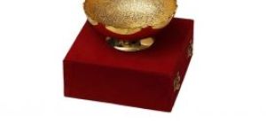BRASS SILVER AND GOLD PLATED BOWL