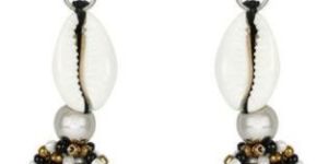 Multi Color Glass Bead Tassel Shell Earring