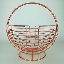 Round Copper Wire Mesh Fruit Vegetable Basket
