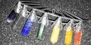 7 CHAKRA STONES PENCILS SILVER TIARA