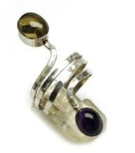 Summer Beauty Amethyst_Citrine 925 Sterling Silver Ring,