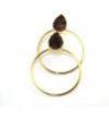 Brown Natural Sugar Druzy 24k Gold Plated Pear Shape Hoop Earring Jewelry