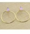Hoop Pink Chalcedony Gold Plated Earring
